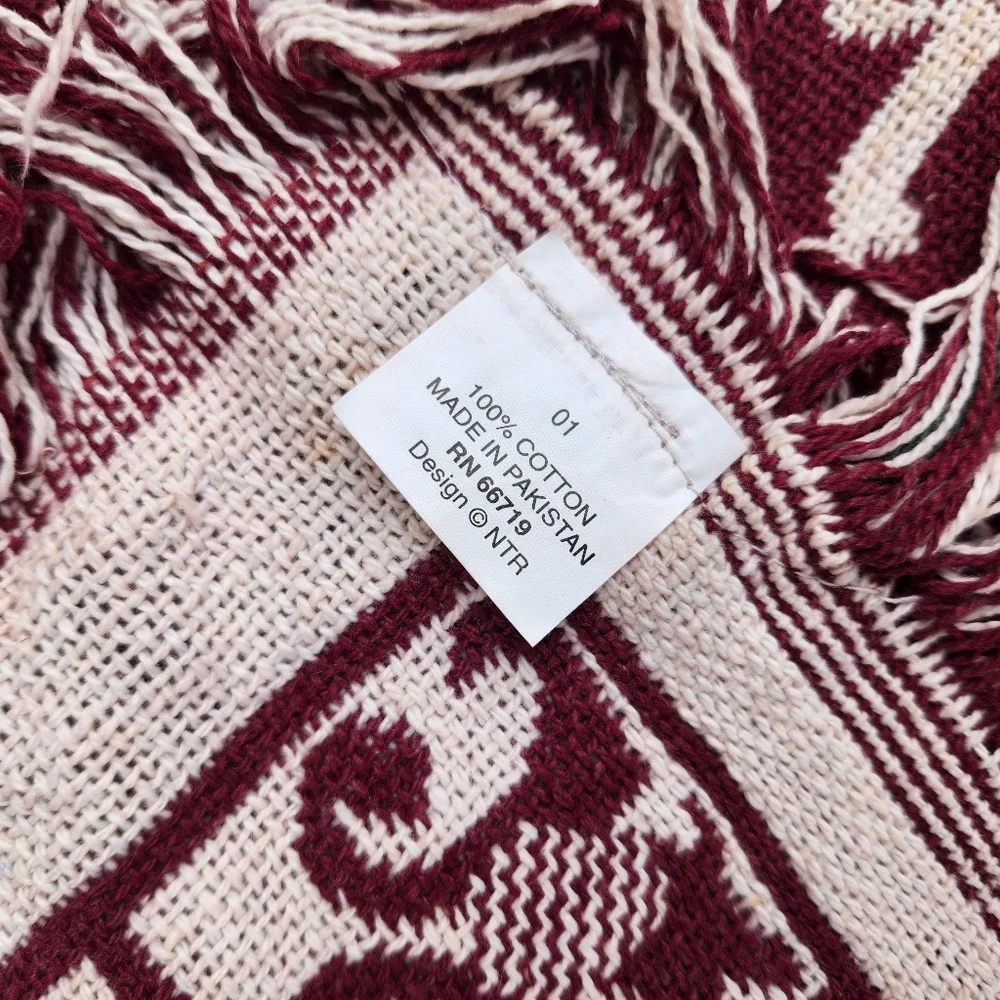 Vintage Tapestry Throw Blanket Fringe Religious Praying Hands Bless This House